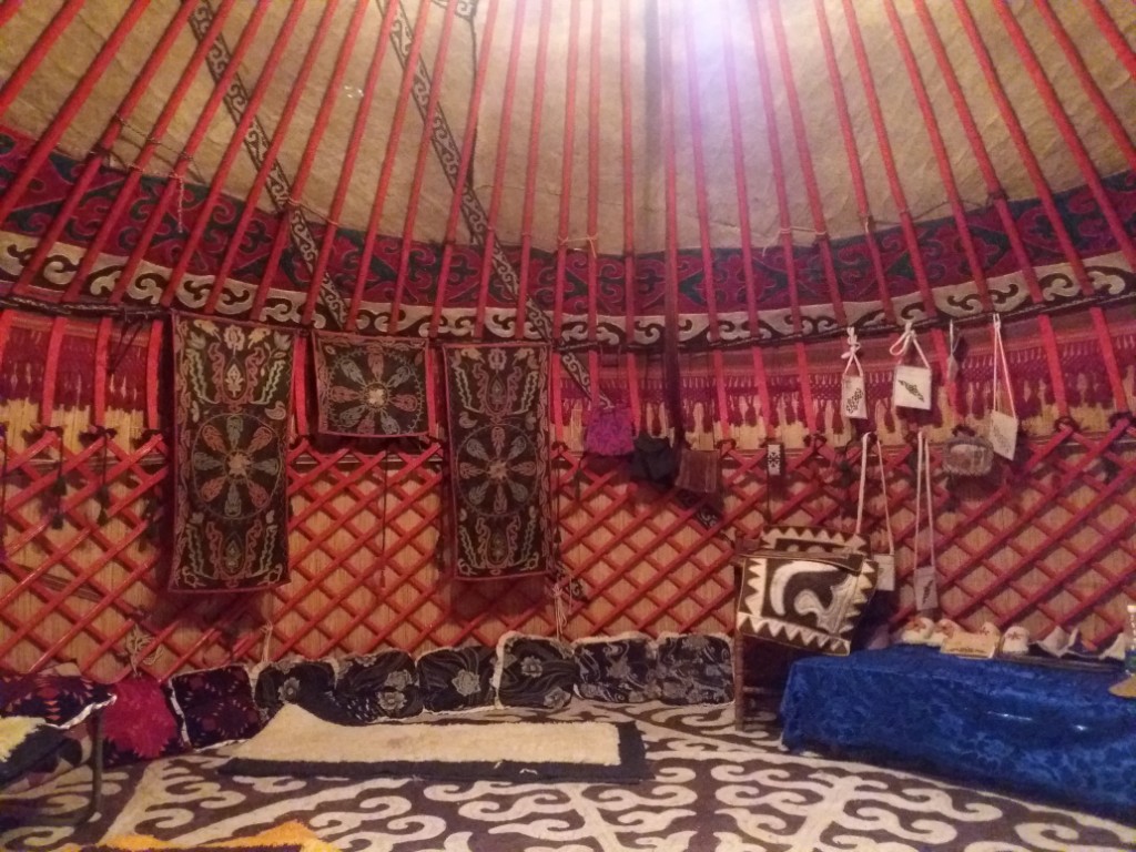 inside a traditional Yurt - a typical Kyrgyz home