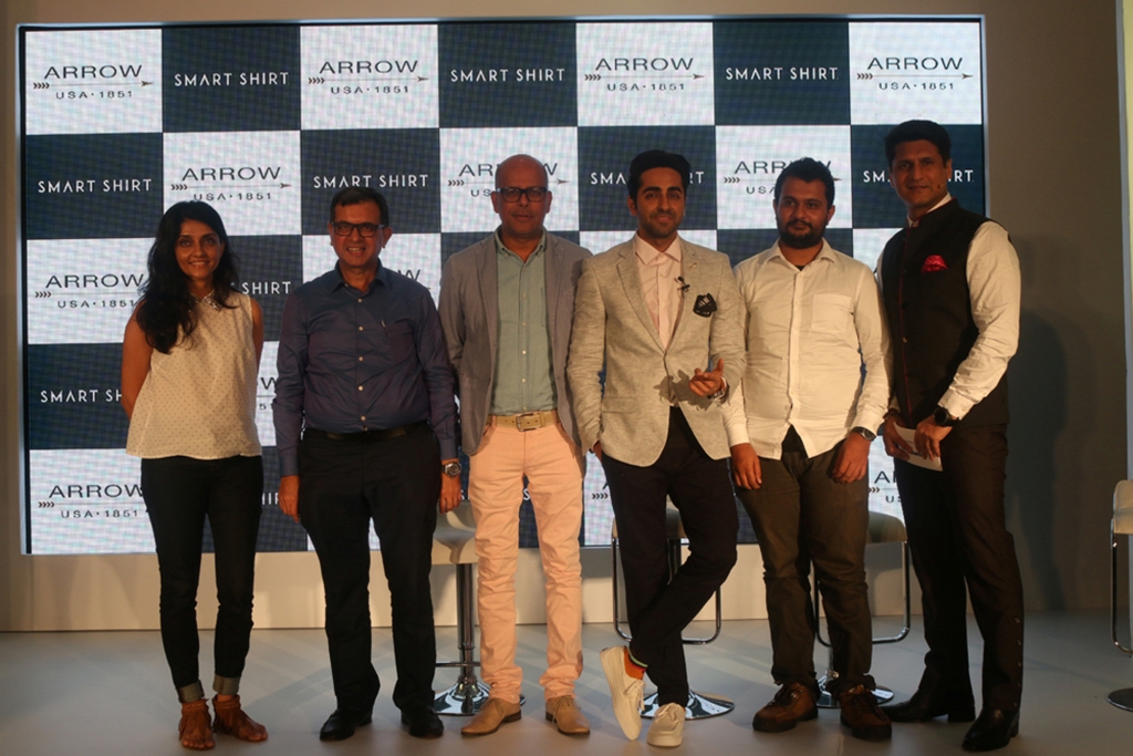 Arrow Smart Shirt Launch with Ayushmann Khurrana Narendra Kumar  Ivan Mehta  Ami Patel  Rajiv Makhni
