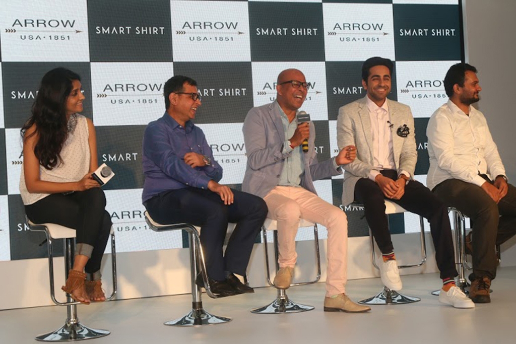 Arrow Smart Shirt Launch with Ayushmann Khurrana Narendra Kumar  Ivan Mehta  Ami Patel