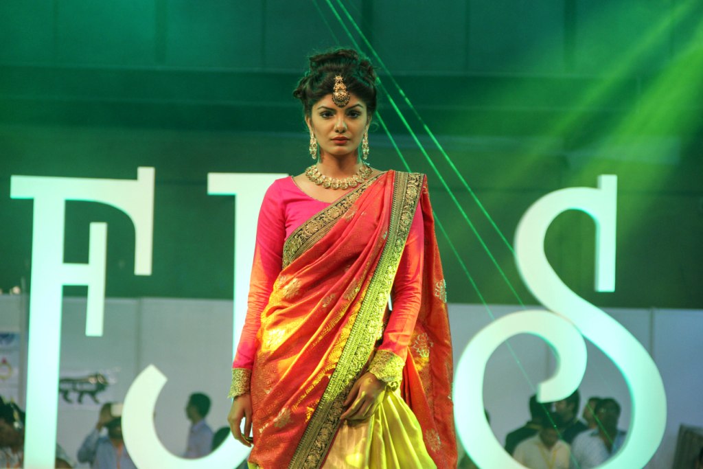 Model wearing Preciosa Collection walked the ramp at IIFJAS Exhibition  Mumbai