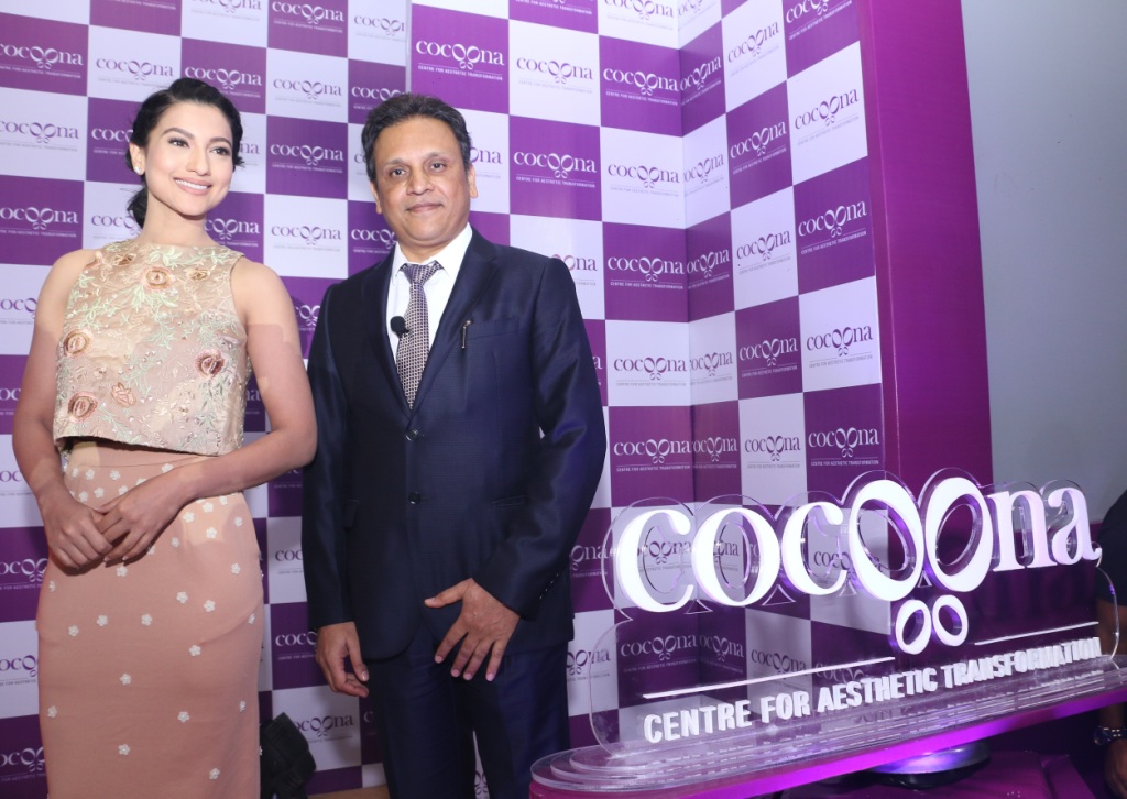 Dr. Sanjay Parashar  the brain behind Cocoona Centre for Aesthetic Transformation with Gauahar Khan during the brand _