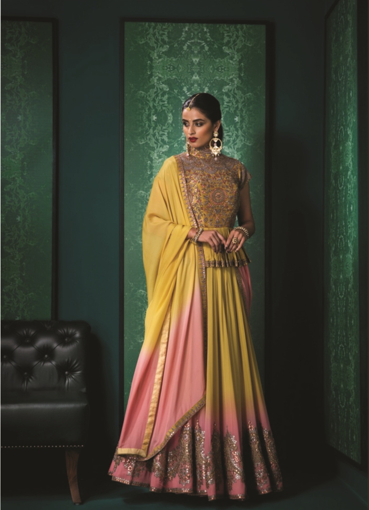 mustard-gold-silk-dupion-and-georgette-peplum-top-with-dyed-gota-and-zardozi-embellishment-by-designer-anuradha-and_
